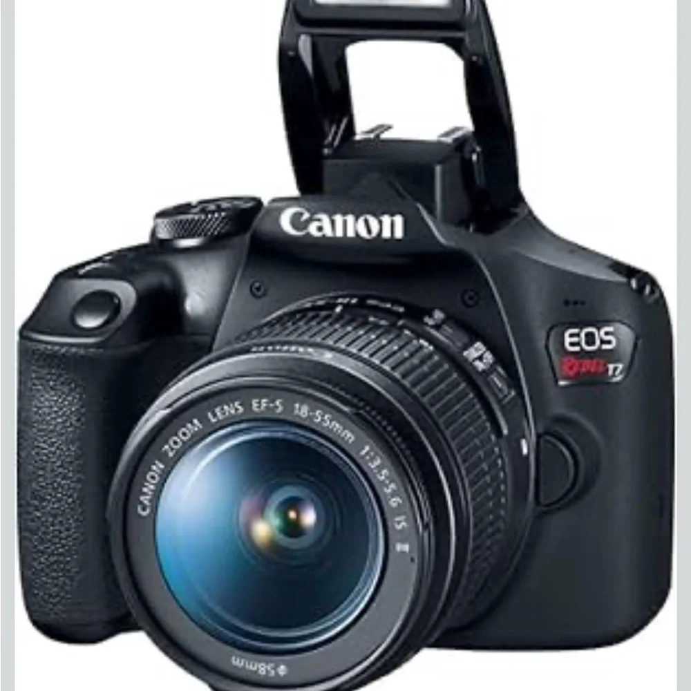 Canon EOS Rebel T7 DSLR Bundle 18-55mm & 75-300mm Lenses, Bag, Strap, Charger.